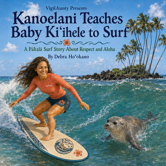 Kanoelani Teaches Baby Kiʻihele to Surf